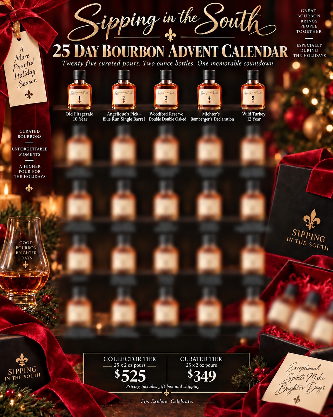 Sipping in the South 25-Day Bourbon Advent Calendar, day one revealed